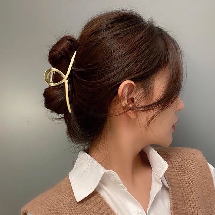 Kẹp Tóc Đuôi Ngựa Bằng Kim Loại Đơn Giản Cá Tính