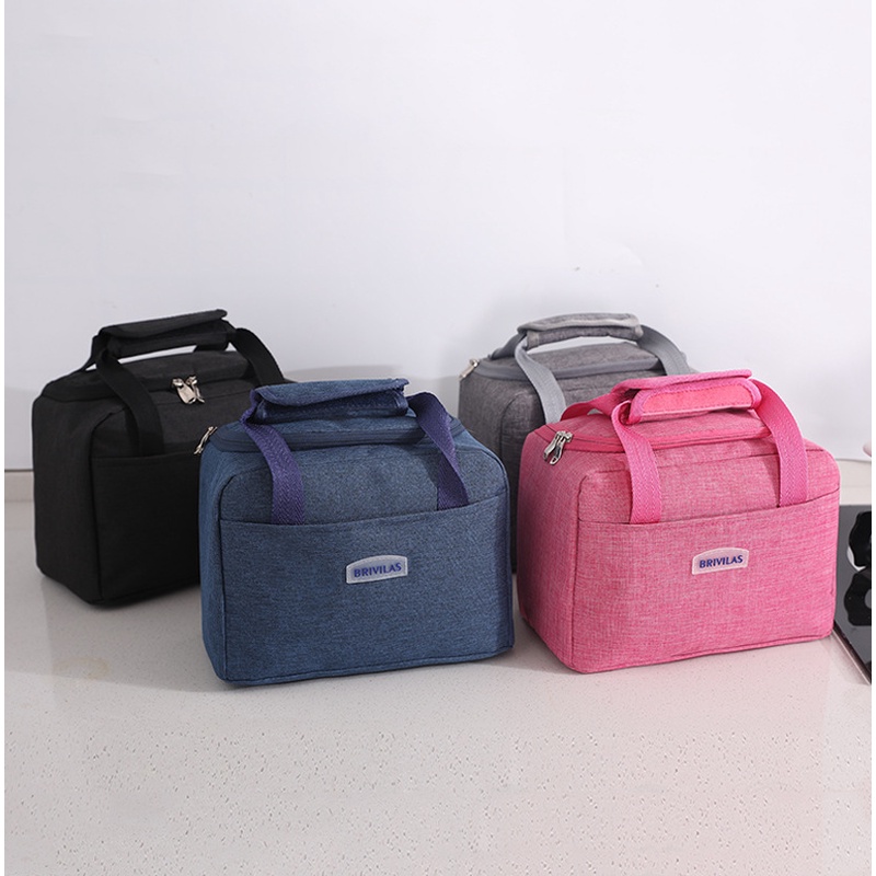 Túi đựng cơm hộp, túi cơm văn phòng có khóa kéo vải chống nước size lớn SUZUKO BAGS TD01