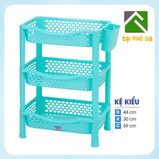 Kệ nhựa úp bát đĩa 3 tầng Duy Tân có giỏ đũa treo no.736/3