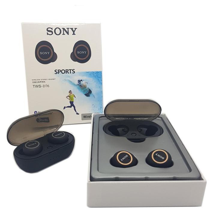 [Đơn 50K FreeShip] TAI NGHE BLUETOOTH SONY | Tai Nghe Sony Tws D76 | Nghe Nhạc + Đàm Thoại 3 Tiếng | 23002