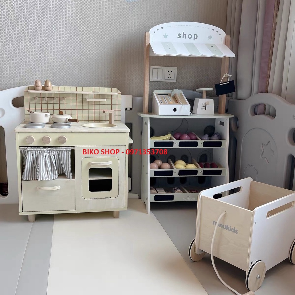 Đồ chơi nhà bếp bằng gỗ Zara Home phong cách Hàn cho bé - Biko Shop