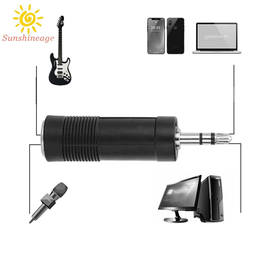 SUNAGE- ~3.5mm 6.35mm Stereo Headphone Audio Adaptor Microphone Connector Converter【SUNAGE-HOT Fashion】