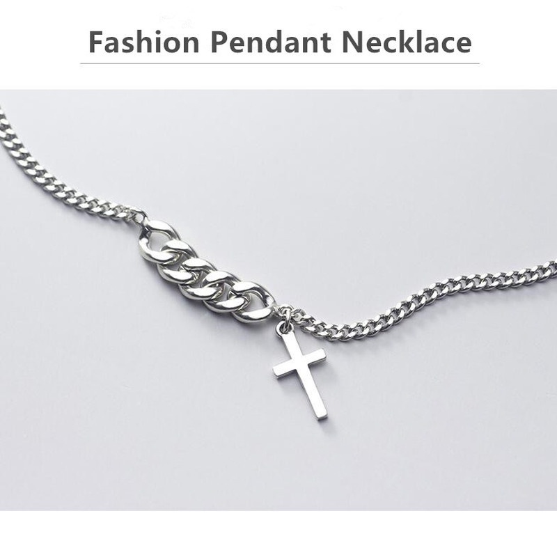 Vòng Cổ Nữ Choker Cá Tính Bằng Thép Titan Không Gỉ Phối Thánh Giá
