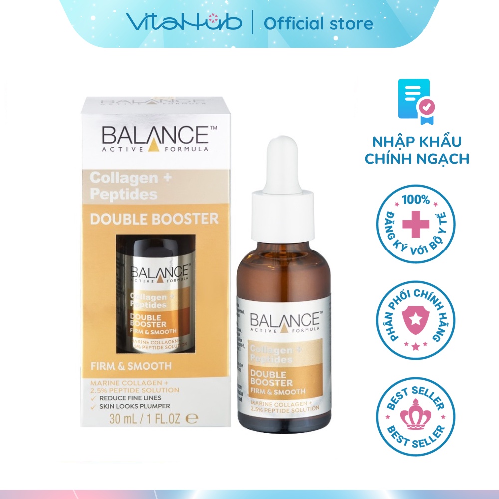 Tinh chất Balance Active Formula Collagen + Peptides Double Booster 30ml