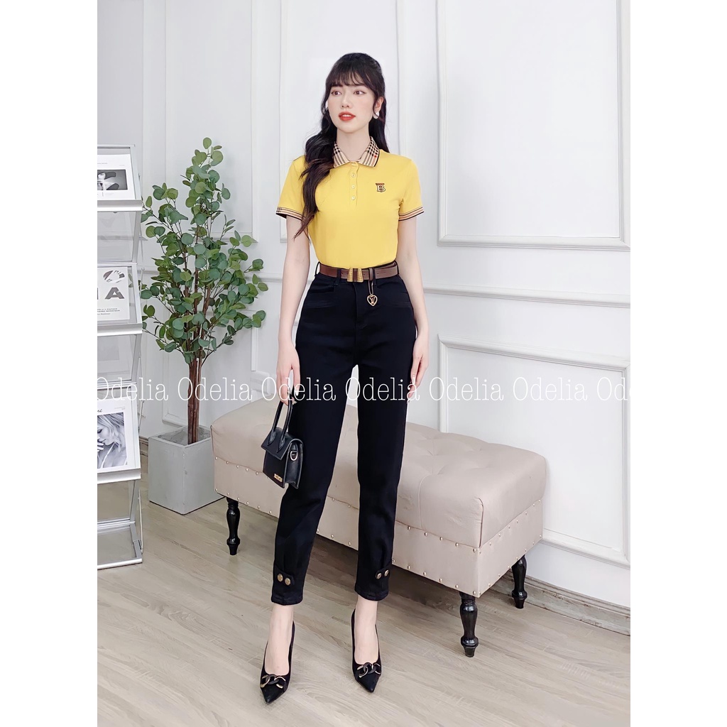 Áo thun polo nữ ngắn tay viền kẻ - A5811