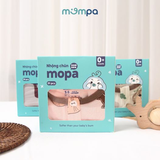Nhộng chũn cho bé Mompa 0-6 tháng vải sợi tre khóa 2 chiều co giãn chống giật mình tự ngủ thoáng mát 900
