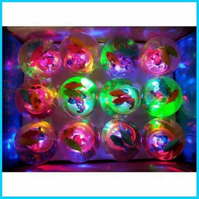 Đồ Chơi Bóng Nảy Phát Sáng Cho Bé, bóng nước có cá bơi cực đẹp