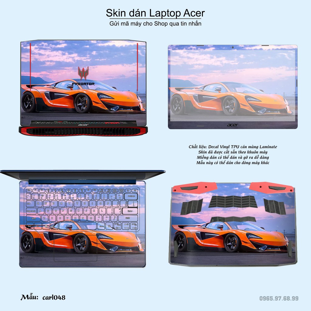 Skin dán Laptop Acer in hình xe hơi _nhiều mẫu 2 (inbox mã máy cho Shop)