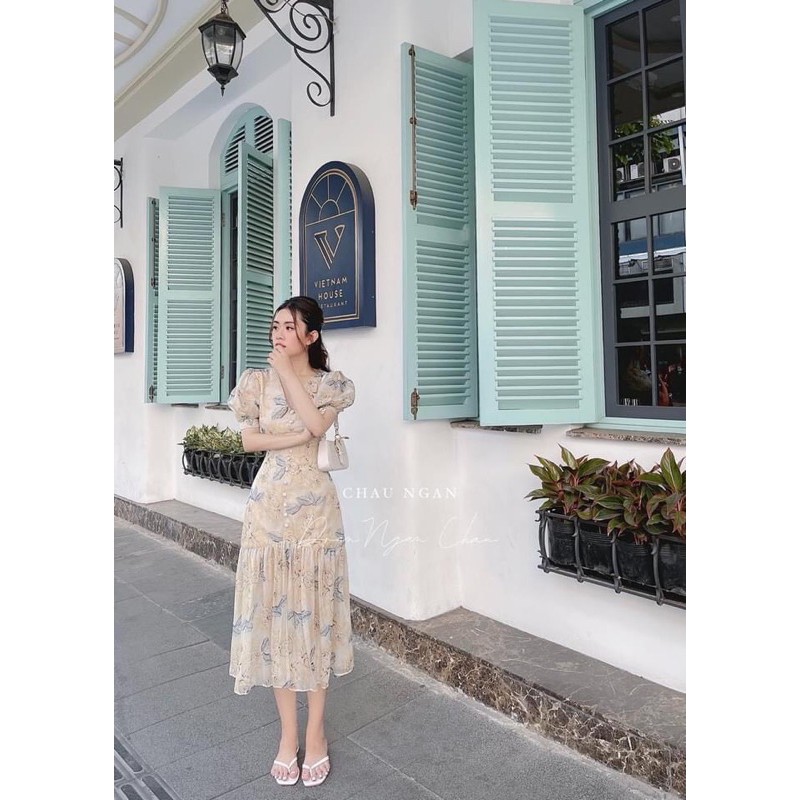 [Mã WASTMAY giảm 15% tối đa 30K đơn 150K] ⚡️BÁN SỈ⚡️Đầm đuôi cá cúc bọc vải voan tằm 2 lớp | BigBuy360 - bigbuy360.vn