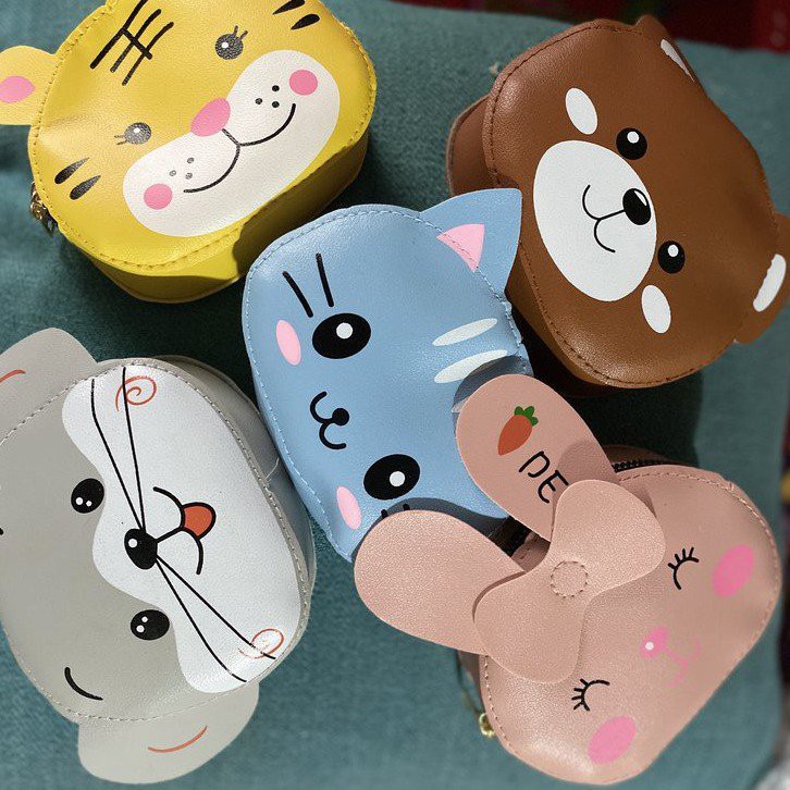 Túi đeo chéo trẻ em Animals họa tiết Gấu con cao cấp đáng yêu xinh xắn phong cách Hàn Quốc - Túi xách mini cho bé Vừng