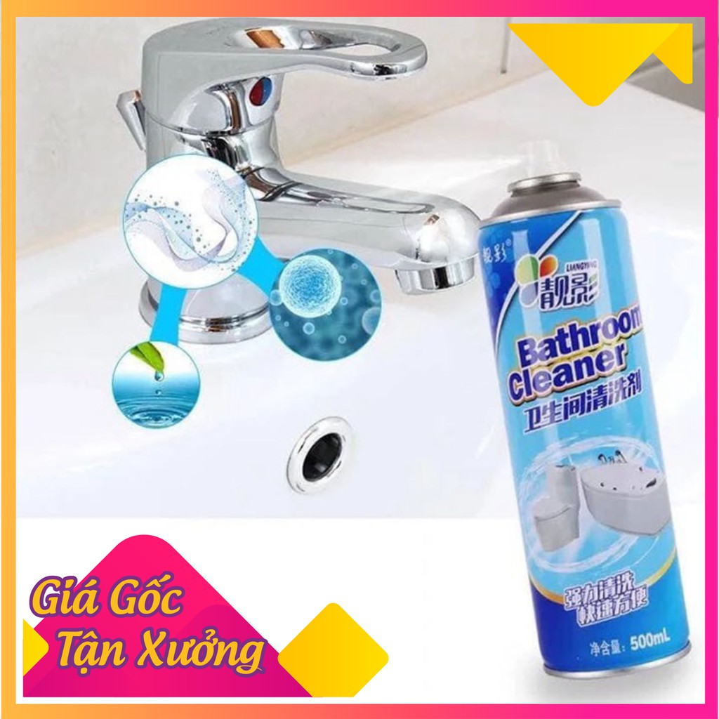 Chai xịt bọt tuyết giúp tẩy rửa nhà tắm nhà vệ sinh Bathroom Cleaner 500ml siêu sạch
