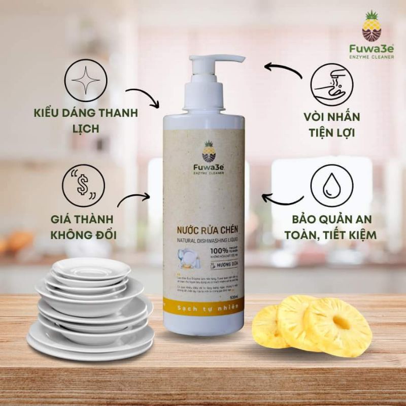 💥Nước Rửa Chén từ enzyme Dứa lên men Đánh Bay Nỗi Lo Về Da Tay Khi Rửa Chén
