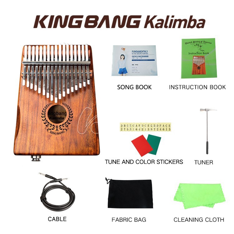GB 17 Phím EQ kalimba Ac keo Thumb Piano Link Loa Pickup điện với túi Nhạc cụ có thể học trong 10 phút