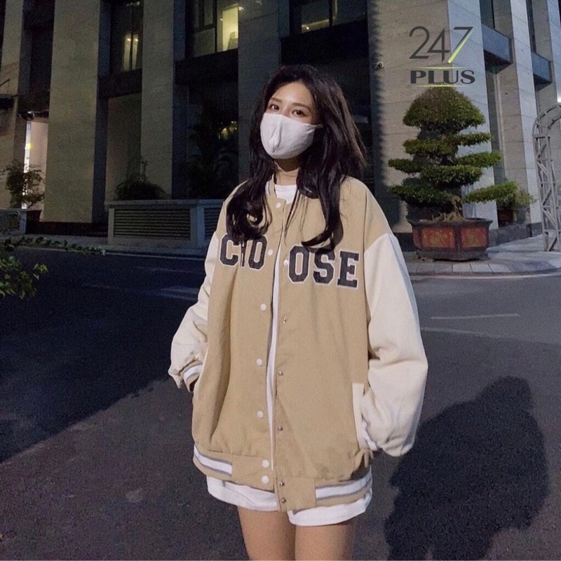Áo khoác bomber phối chữ tay da cá tính unisex (ảnh thật_annstore)