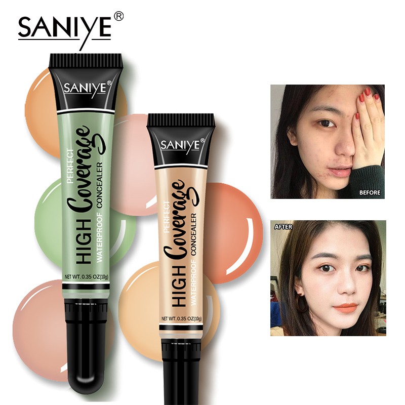 【SANIYE】12 Colors Kem che khuyết điểm Concealer Tube Full Coverage Acne Mark Dark Circle Face Conceal Cosmetic R1072N | BigBuy360 - bigbuy360.vn