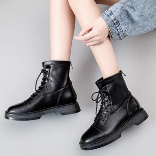 Bốt dây nữ cao cổ khóa sau