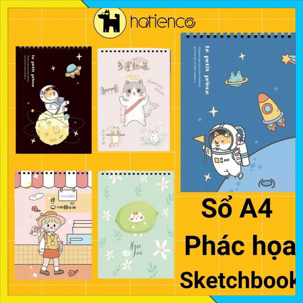 [FREESHIP] Sổ vẽ, sổ sketchbook A4 lò xo cute