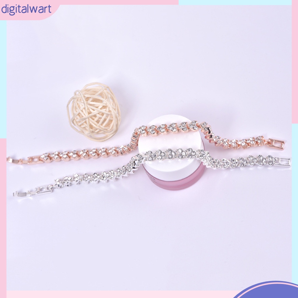 Vòng đeo tay đính đá nhân tạo sáng bóng dễ thương dành cho phụ nữ