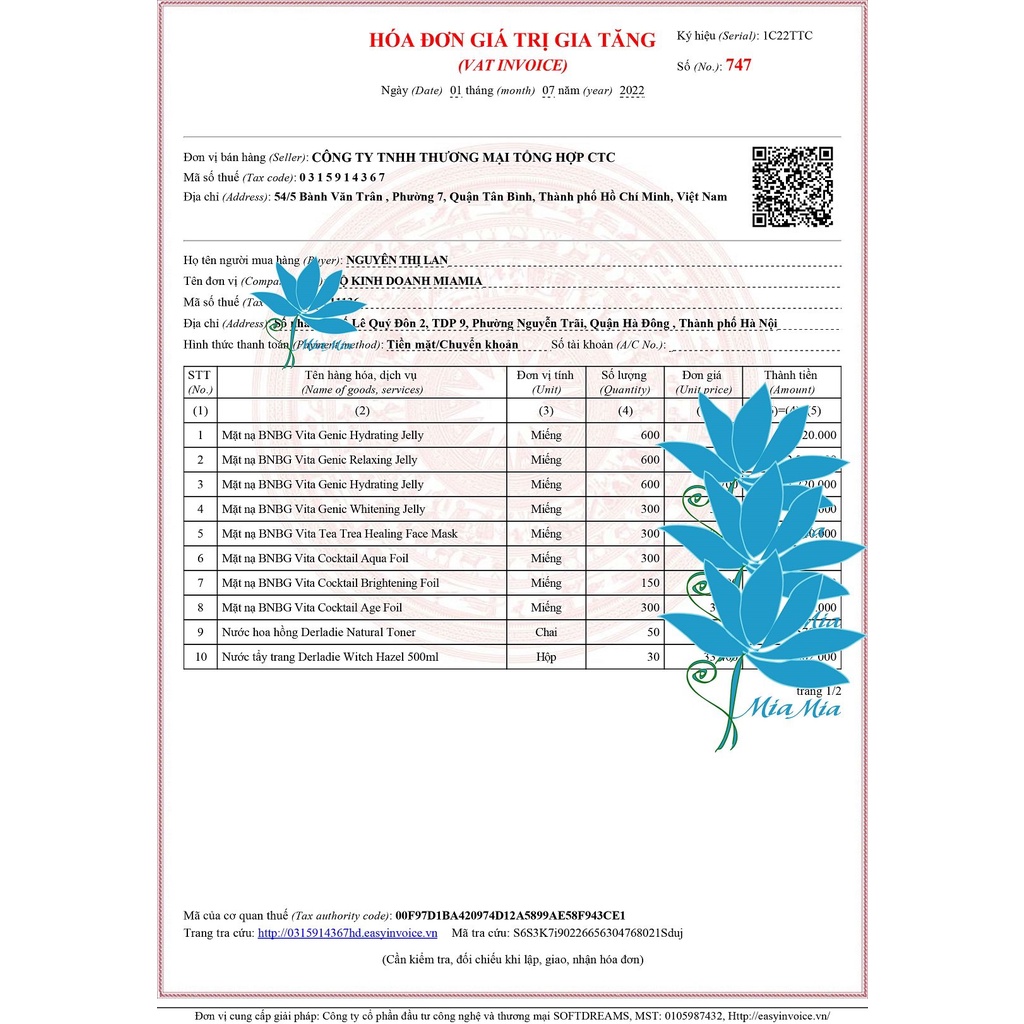 Toner Derladie Nước Hoa Hồng Cây Phỉ, Lavender, Rose Hợp Mọi Loại Da