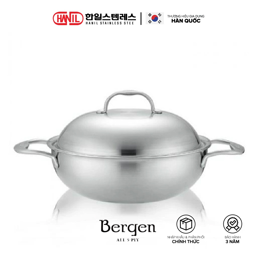 [Mã BMBAU300 giảm 10% đơn 499K] Chảo lẩu Party Wok 5 lớp liền đáy Bergen 24cm