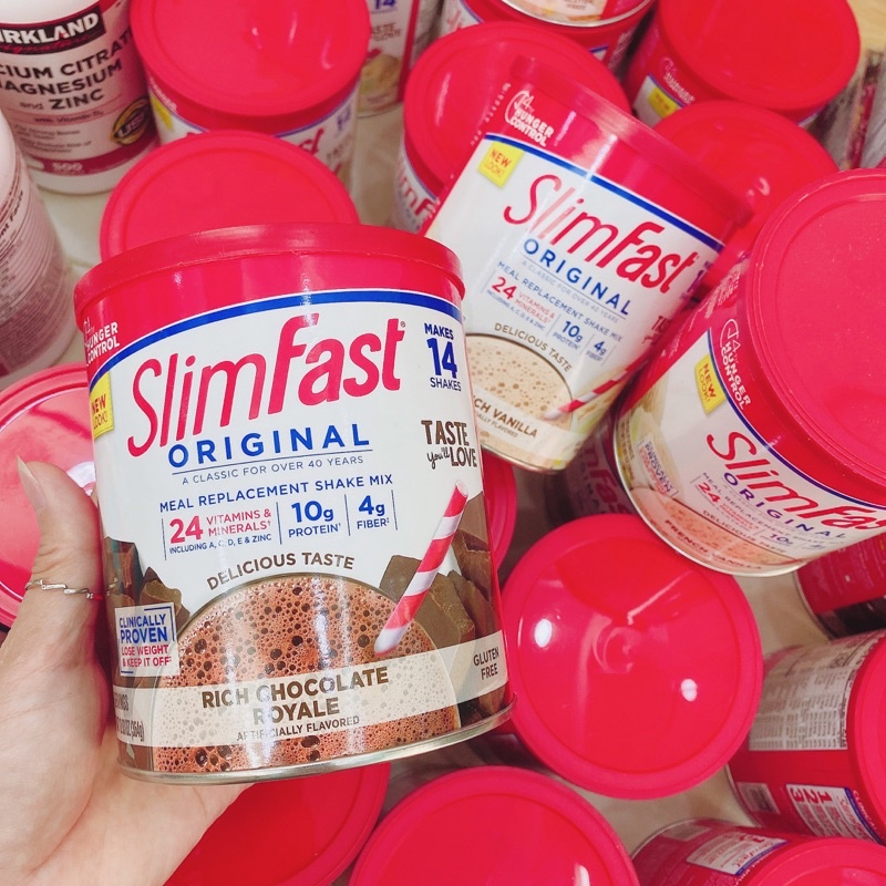 Sữa bột Slim Fast Original chuẩn Mỹ thay bữa ăn cho người muốn giữ eo vị vani 364g 572g