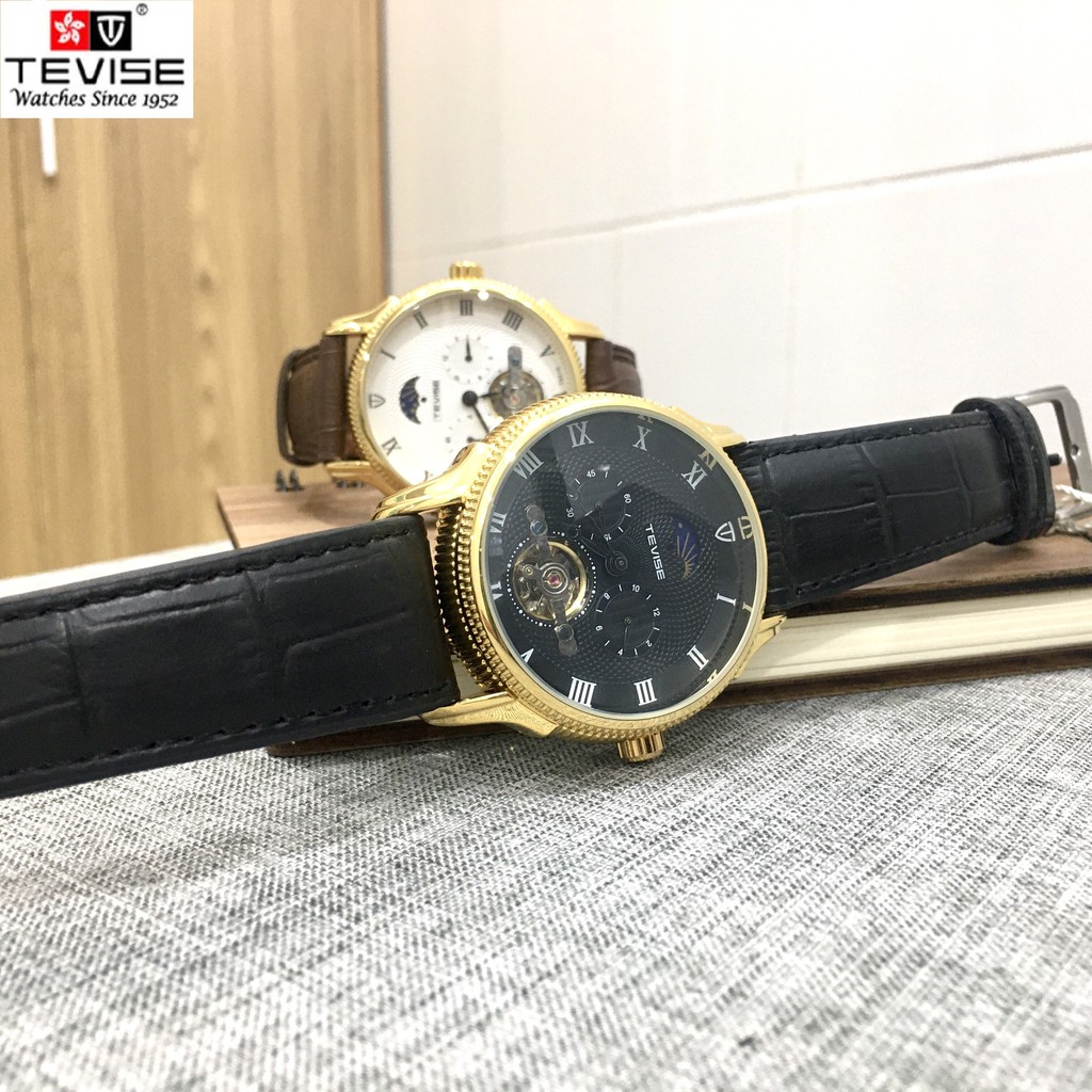 Đồng hồ cơ nam TEVISE T851A chính hãng, cơ tự động, kính saphire nguyên khối, có lịch nhật nguyệt | BigBuy360 - bigbuy360.vn