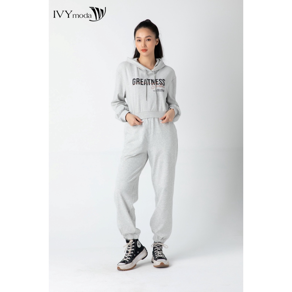 Bộ nỉ nữ in chữ Greatness IVY moda MS 59B8997 | BigBuy360 - bigbuy360.vn