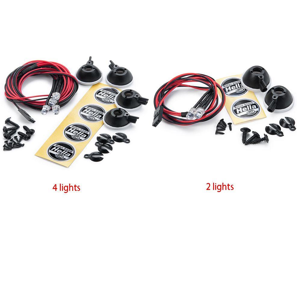 Hàng Mới Về Bộ Đèn Pha 1 / 4 Bóng LED 1 / 10 Cho Tamiya CC01 D90 TF2 T raxxas TRX-4 Axial SCX10