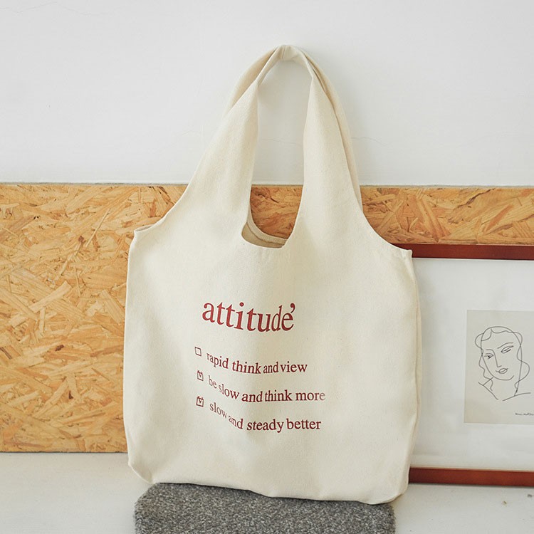 Túi Vải Tote Cỡ Lớn Attitude Style Nhật P1398 - LoanTay