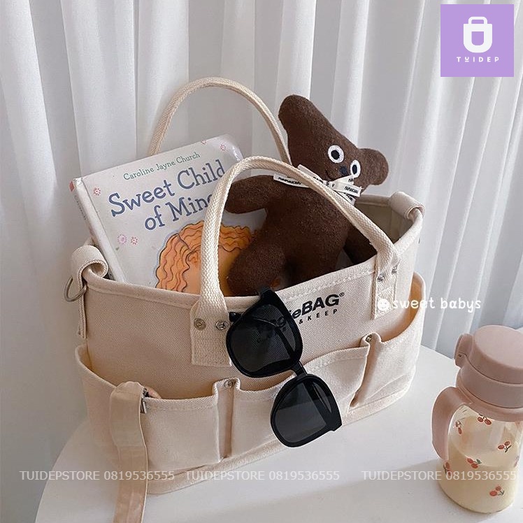 Túi Xách Balo Bỉm Sữa Cho Mẹ Và Bé Vegiebag Đa Năng phong cách Hàn Quốc hàng cao cấp