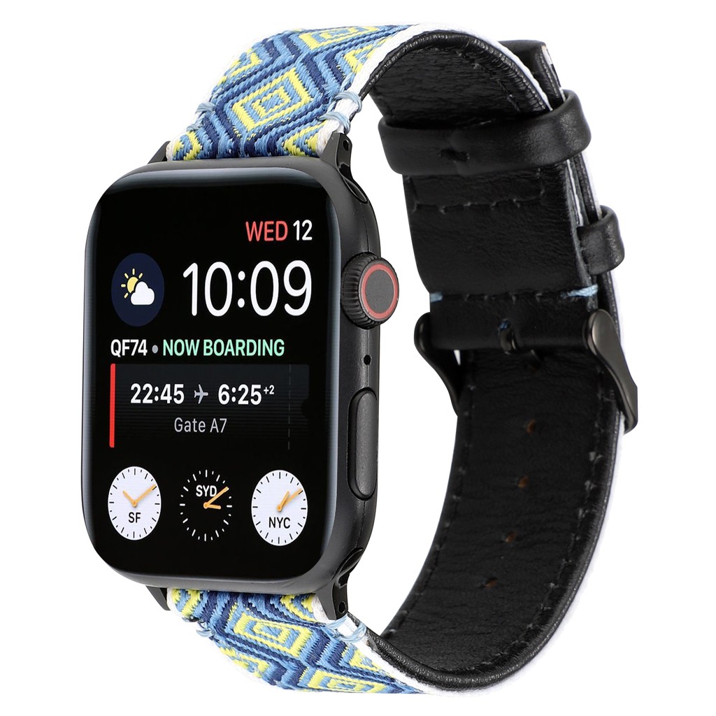 Dây đồng hồ da nylon họa tiết dân tộc dùng cho đồng hồ Apple 38mm/42mm/40mm/44mm 4/3/2/1