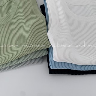 Áo tank top len gân mềm co giãn