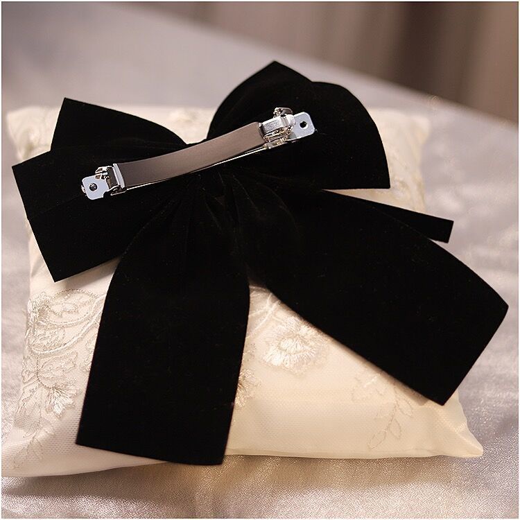 [Aishang Xinh Đẹp] Cài Tóc Nơ Nhung Đen Phong Cách Pháp Phụ Kiện Trang Trí Tóc Cho Cô Dâu Trong Ngày Cưới