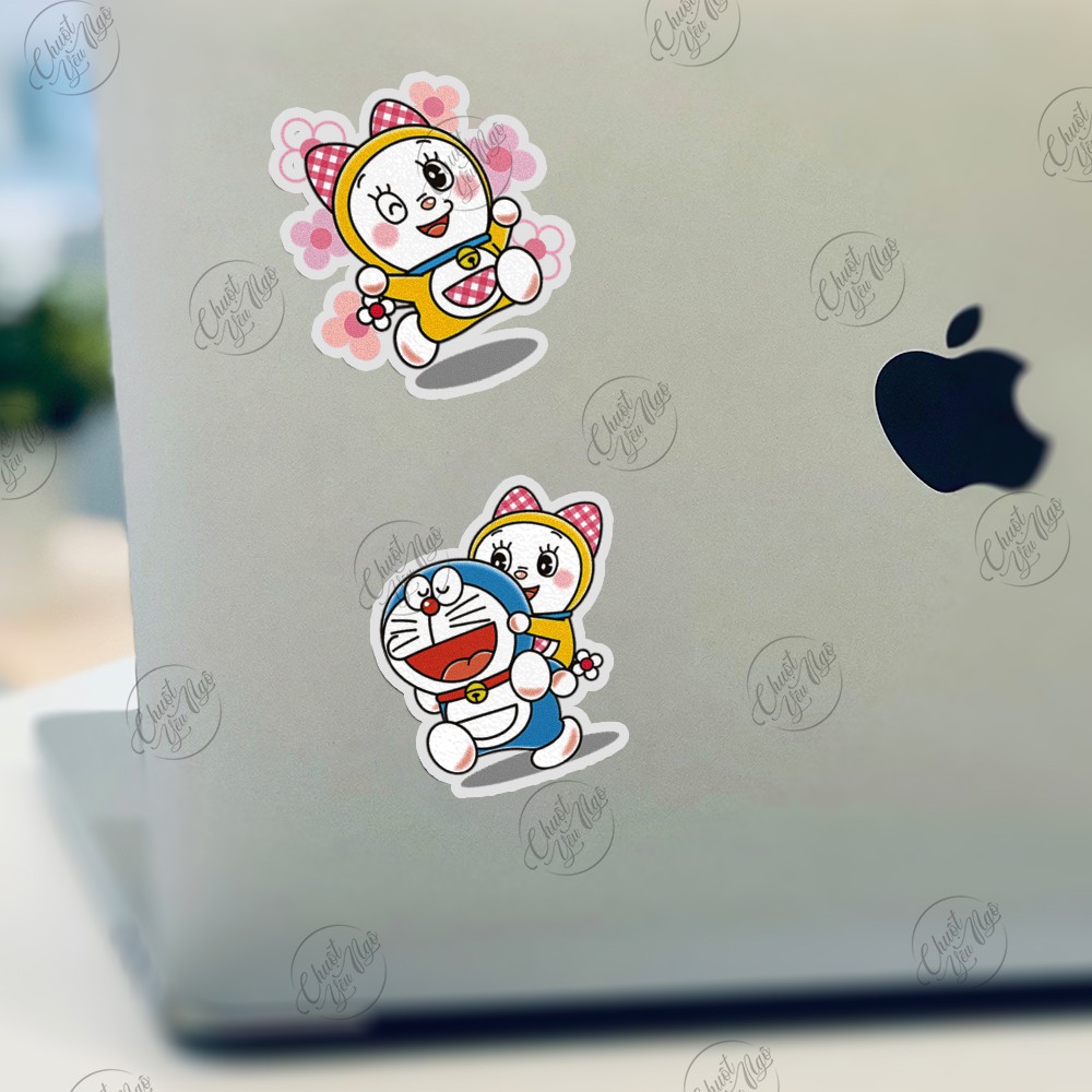 Combo 30 miếng sticker hình dán decal chủ đề Đô rê mi Dorami em Đô rê mon Doraemon biểu cảm ngộ nghĩnh chống nước