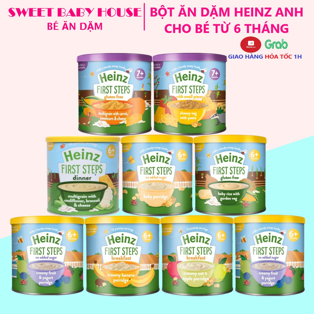 Bột ăn dặm Heinz Anh 200-240g cho bé. Date 2/2023- Sweet Baby House