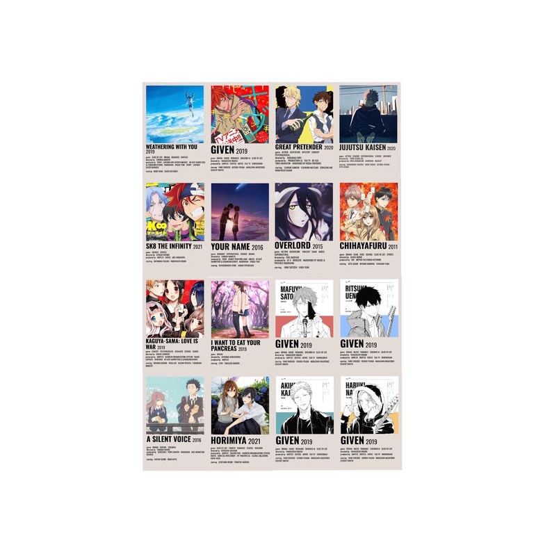 Combo 128 Poster Manga / Anime Dán Trang Trí Tường | Wall Collage - Có Cán Màng Bảo Vệ Ảnh - Sẵn Keo Dán