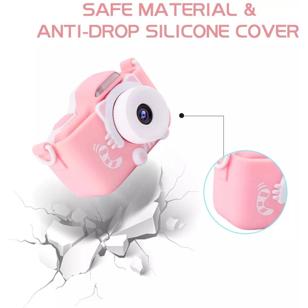 Máy ảnh kỹ thuật số mini 2.0 inch 600 mAh 1080p Hd 2000w pixel phối hình mèo độc đáo