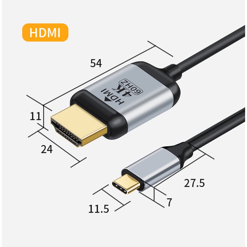 Cáp chuyển Type c sang HDMi, C to HDMI hỗ trợ 4k Thunderbolt 4/ Chip M1, M2  - Hồ Phạm