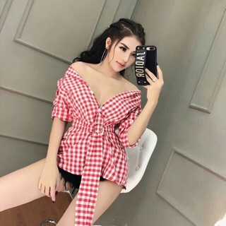 Đầm sơ mi caro xinh xắn D461