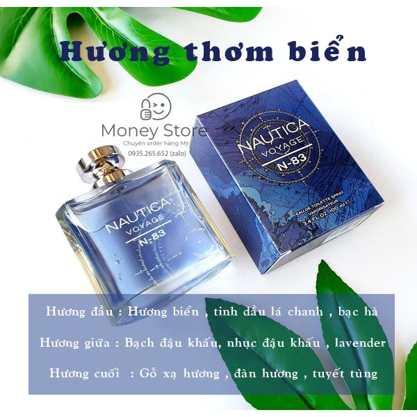 Nước hoa Nautica Voyage - Voyage N83 - Nautica Blue Sail , EDT 100ml hàng US gửi về, cực thơm mát, bám dai.