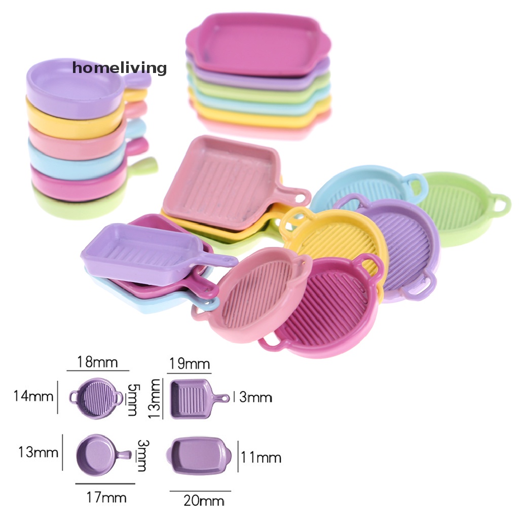 Set 4 Đĩa Kim Loại Mini Tỉ Lệ 1 / 12 Dùng Để Trang Trí Nhà Búp Bê