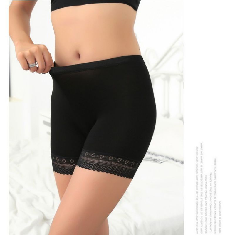 Quần mặc váy cotton phối ren from to