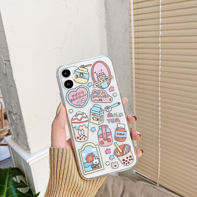 Ốp iphone Vỏ điện thoại silicon Cartoon bear and rabbit Silicone Phone Case For iPhone 11 Pro Max X Xr Xs Max 7 8 Plus Se 2020 12 pro max 12 mini | BigBuy360 - bigbuy360.vn