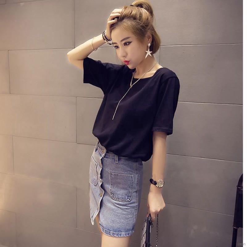 Áo thun nữ ngắn tay màu trơn hở lưng cá tính cho nữ