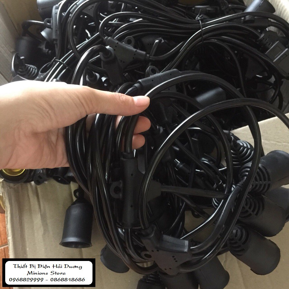 Bộ dây đui đèn thả trang trí chống nước ngoài trời IP65 TN121 có phích cắm và đầu nối nhiều bộ - Bảo hành 12 tháng