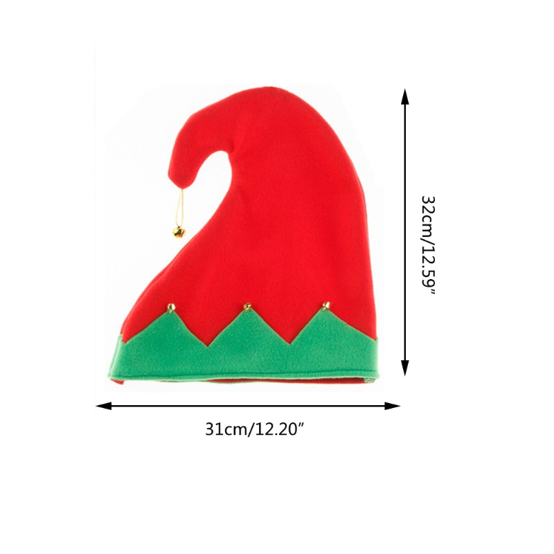 Wmmb Mũ Unisex Uốn Xoăn Hình Ông Già Noel Yêu Tinh Màu Xanh Lá Cây Giáng Sinh Unisex Phụ Kiện Lễ Hội