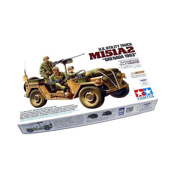 Mô hình xe Jeep quân sự 1/35 SCALE U.S. UTILITY TRUCK M151A2 "GRENADA 1983" TAMIYA 35332