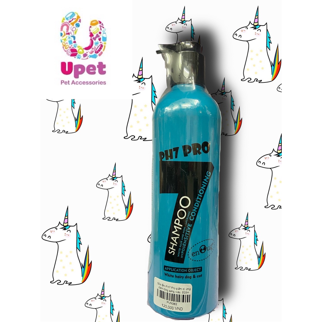 [ĐỘC QUYỀN] Sữa tắm/ Dầu tắm PH7 PRO 500ml xà phòng giảm thiểu dị ứng áp dụng dành cho chó mèo lông trắng