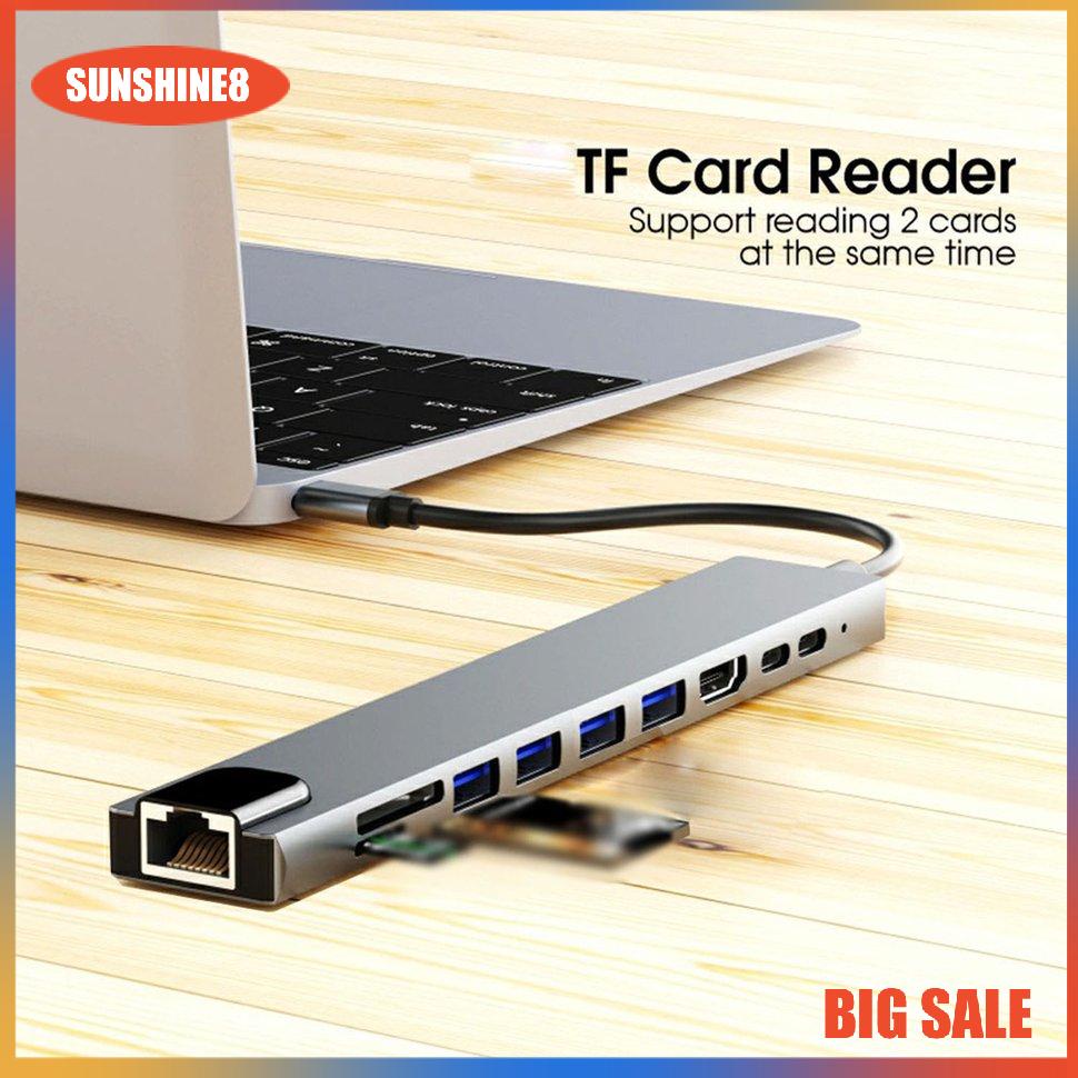 【SUN】Loại C để HDMI tương thích 100M Ethernet Card Mảnh mai khuôn mẫu mười trong một