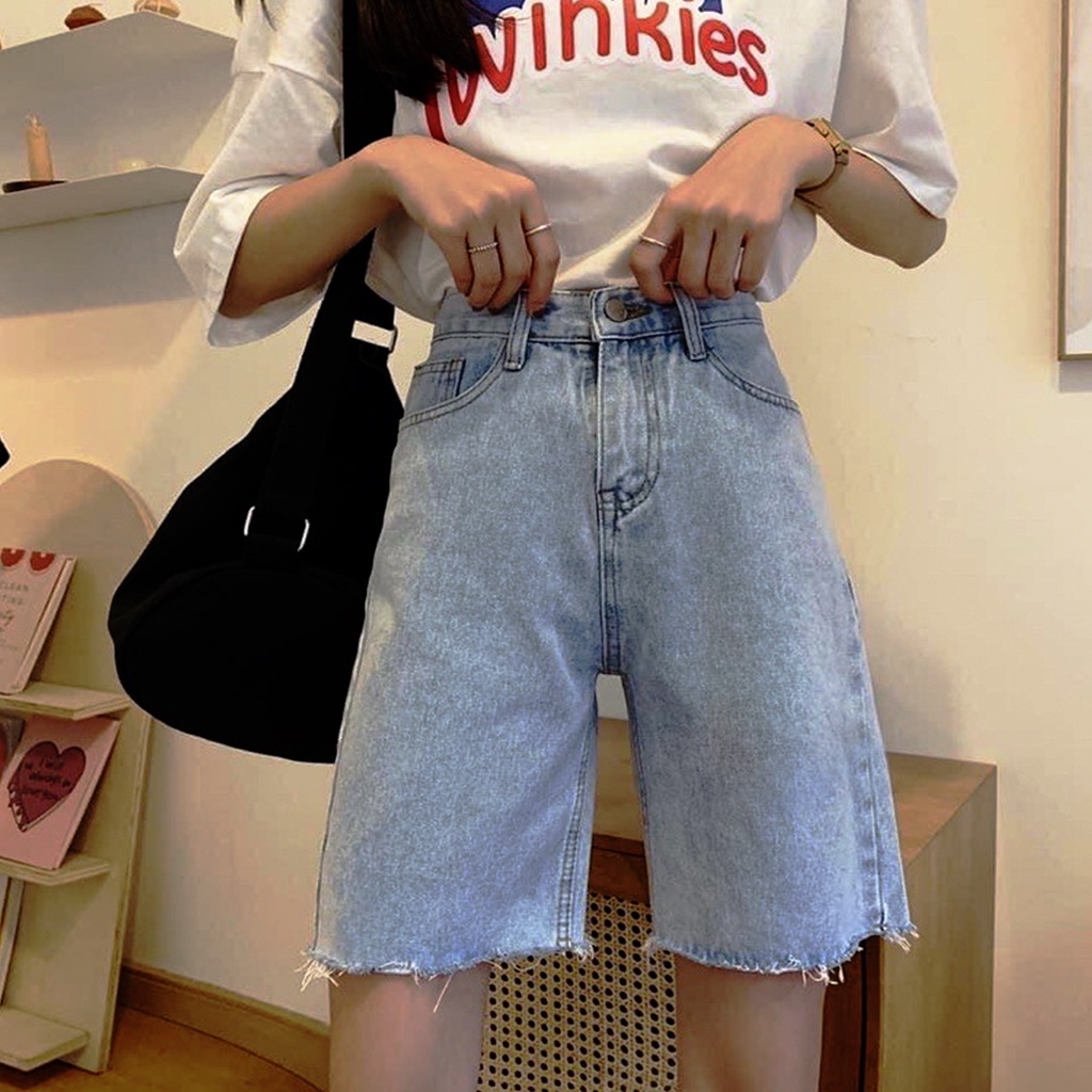 [Bigsize 55-84kg] Quần Ngố Cotton Trơn/ Rách 1 Đùi, Lưng Cao, Không Giãn, Form Siêu Đẹp